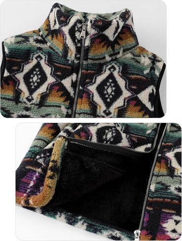LOMON Womens Fuzzy Sherpa Fleece Jacket Lightweight Vest Cozy Sleeveless Cardigan Zipper Waistcoat Outerwear with Pocket in Saudi Arabia