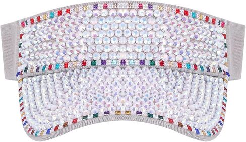 Bling Rhinestones Sun Visor Women Wide Brim Clip On Summer Hats Outdoor Visor Caps in Saudi Arabia