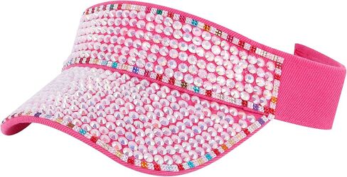 Bling Rhinestones Sun Visor Women Wide Brim Clip On Summer Hats Outdoor Visor Caps in Saudi Arabia