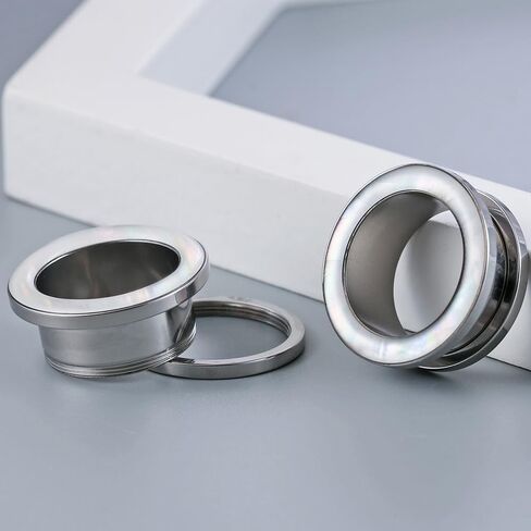 Casvort 2 PCS Hypoallergenic 2G-1" Beautiful Classic Conch Ear Gauges 316 Surgical Stainless Steel Comfortable Screw Back Ear Tunnels Plugs Body Piercing Jewelry in Saudi Arabia