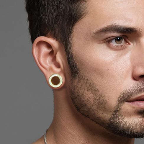 Casvort 2 PCS Hypoallergenic 2G-1" Beautiful Classic Conch Ear Gauges 316 Surgical Stainless Steel Comfortable Screw Back Ear Tunnels Plugs Body Piercing Jewelry in Saudi Arabia