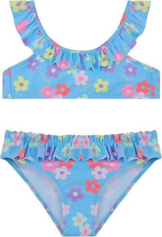 Girls Swimming Costume Two Pieces Ruffle Swimwear Beachwear for Toddlers 2-10 Years in Saudi Arabia