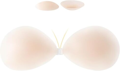 Sticky Strapless Adhesive Bra 2 Pairs, Invisible Push up Reusable Sticky Backless Bras for Women, with Nipple Covers in Saudi Arabia
