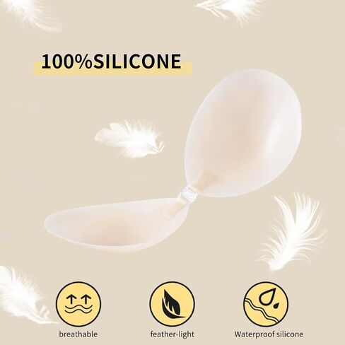 Sticky Strapless Adhesive Bra 2 Pairs, Invisible Push up Reusable Sticky Backless Bras for Women, with Nipple Covers in Saudi Arabia