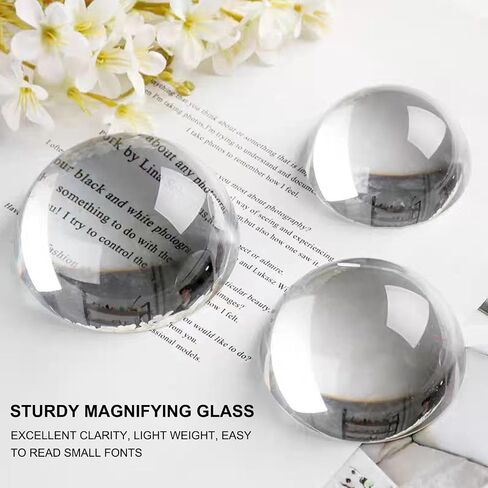 4Pcs Crystal Dome Paperweight and Crystal Magnifier,1.9 inch Diameter for Home Decor, Physics Classroom in Saudi Arabia