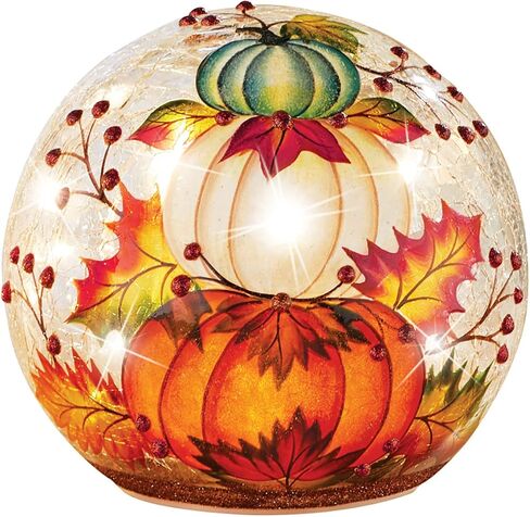 Collections Etc Fall Pumpkin Hand-Painted Lighted Ball Topiary in Saudi Arabia