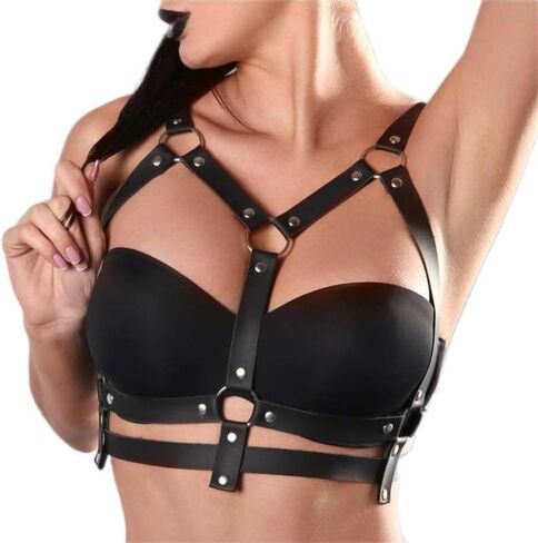 Lingerie Sexy Women Strappy Cage Bra Naughty Play Hollow Out Harness Bras Elastic Cupless Cage Bras See Through Bandage Bra Black in Saudi Arabia