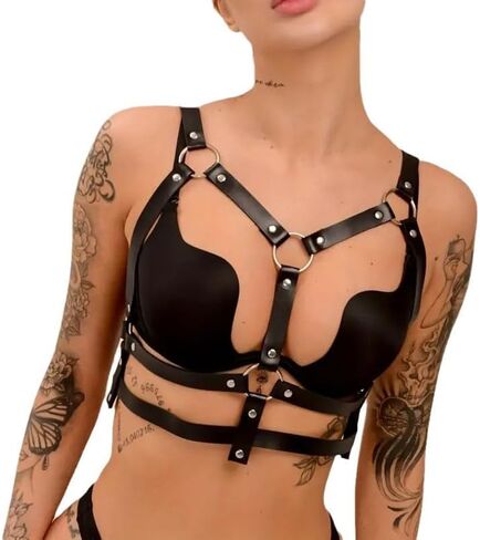 Lingerie Sexy Women Strappy Cage Bra Naughty Play Hollow Out Harness Bras Elastic Cupless Cage Bras See Through Bandage Bra Black in Saudi Arabia