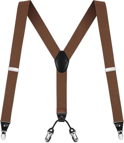 1.4" Y Back Mens Brace Suspenders with adjustable elastic webbing, Suspenders for adult, 4 Strong Metal clips in Saudi Arabia