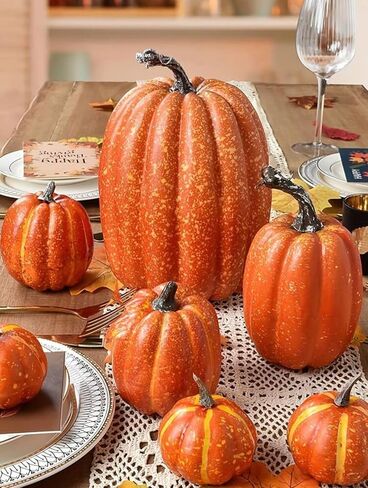 4pcs Assorted Faux Rustic Decorative Foam Halloween Pumpkins in Saudi Arabia