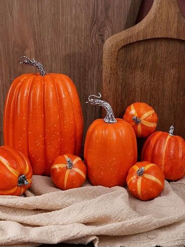 4pcs Assorted Faux Rustic Decorative Foam Halloween Pumpkins in Saudi Arabia