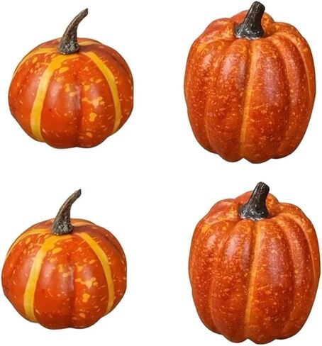 4pcs Assorted Faux Rustic Decorative Foam Halloween Pumpkins in Saudi Arabia