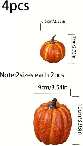 4pcs Assorted Faux Rustic Decorative Foam Halloween Pumpkins in Saudi Arabia