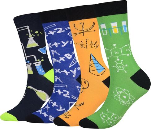 Men's 2/4 Packs Fun Crazy Novelty Dress Crew Socks in Saudi Arabia
