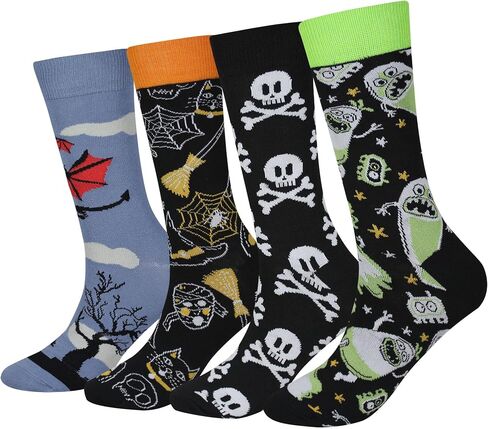 Men's 2/4 Packs Fun Crazy Novelty Dress Crew Socks in Saudi Arabia