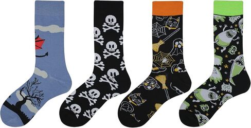 Men's 2/4 Packs Fun Crazy Novelty Dress Crew Socks in Saudi Arabia