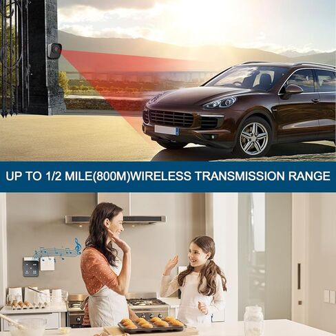 إنذار ChunHee للممر، جهاز استشعار الحركة اللاسلكي، إنذار خارجي داخلي، كاشف مقاوم للطقس، نظام تنبيه أمني، مراقب 800 قدم، حماية طويلة المدى خارج/داخل الممتلكات - جهاز استقبال واحد ومستشعر واحد in Kuwait