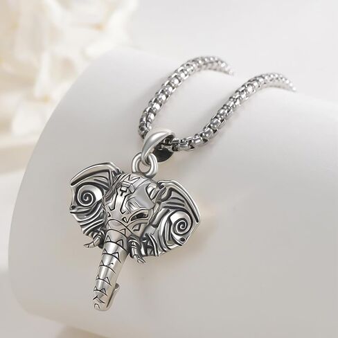 الفيل 925 الفضة الاسترليني قلادة قلادة القلائد الحيوان للرجال النساء عشاق المجوهرات لعيد الميلاد عيد الميلاد الذكرى السنوية in Kuwait