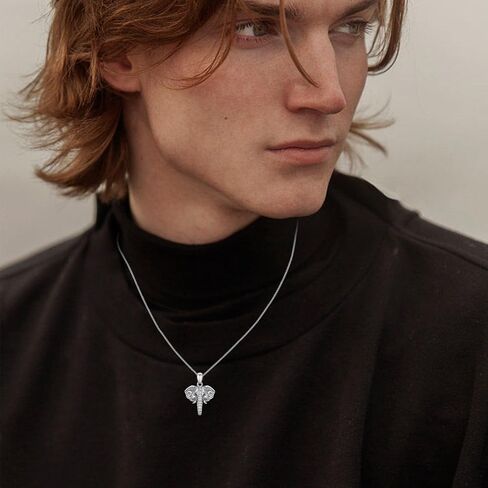 الفيل 925 الفضة الاسترليني قلادة قلادة القلائد الحيوان للرجال النساء عشاق المجوهرات لعيد الميلاد عيد الميلاد الذكرى السنوية in Kuwait