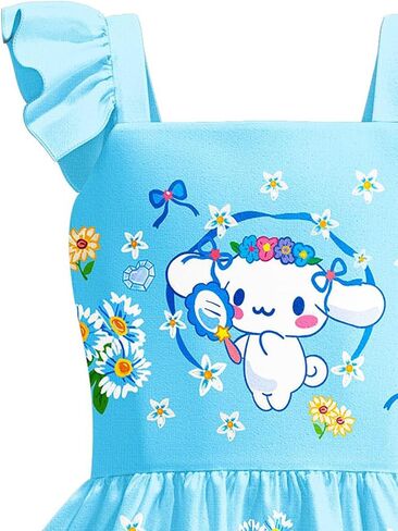 VLEHU Princess Dress Toddler Ruffle Sleeve Dress Cartoon Anime Casual Clothes for Girls Home Party Play Wear in Saudi Arabia