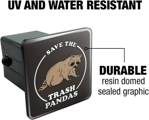 GRAPHICS & MORE Save The Trash Pandas Raccoons Funny Humor Tow Trailer Hitch Cover Plug Insert in Saudi Arabia