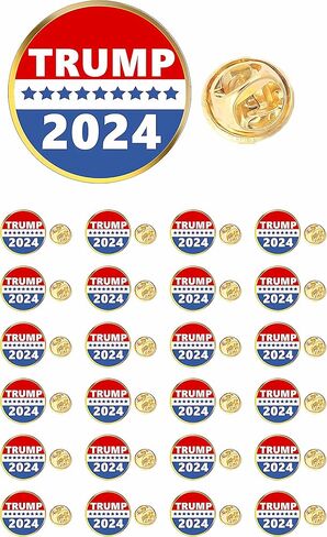 25 قطعة دبوس ترامب 2024 المستدير يظهر دعمك لترامب الجمهوري 2024 دبابيس التلبيب شارة الانتخابات الرئاسية السائبة in Kuwait