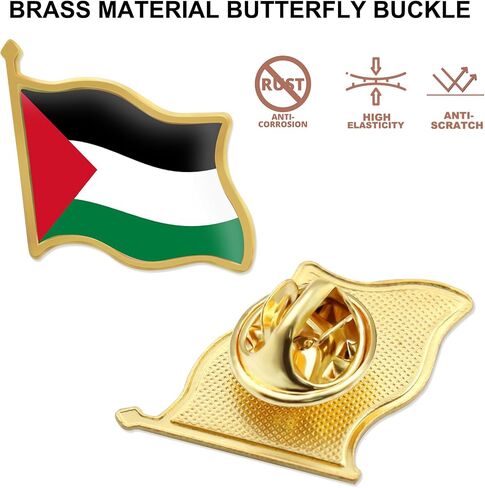 12/24/50/100 قطعة-معدن فلسطين دبابيس التلبيب العلم يلوحون شارة الفلسطينية دبابيس السائبة السفر الدولي تذكارية وطنية in Saudi Arabia