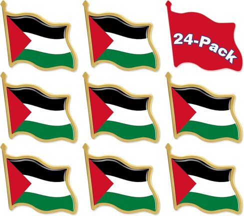 12/24/50/100 قطعة-معدن فلسطين دبابيس التلبيب العلم يلوحون شارة الفلسطينية دبابيس السائبة السفر الدولي تذكارية وطنية in Saudi Arabia