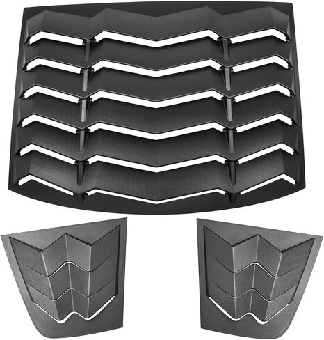 3pcs Rear & Side Window Louvers for 2011-2023 Dodge Charger SXT/GT/RT/RT Scat Pack/Scat Pack Widebody/SRT Hellcat Widebody, Matte Black ABS All Weather Windshield Sun Shade Cover in Saudi Arabia