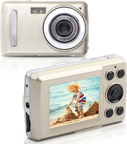 Digital Camera, FHD 720P Digital Camera for Kids Video Camera 16X Digital Zoom, Compact Point and Shoot Camera Portable Small Camera for Teens Students Boys Girls Seniors Black in Kuwait
