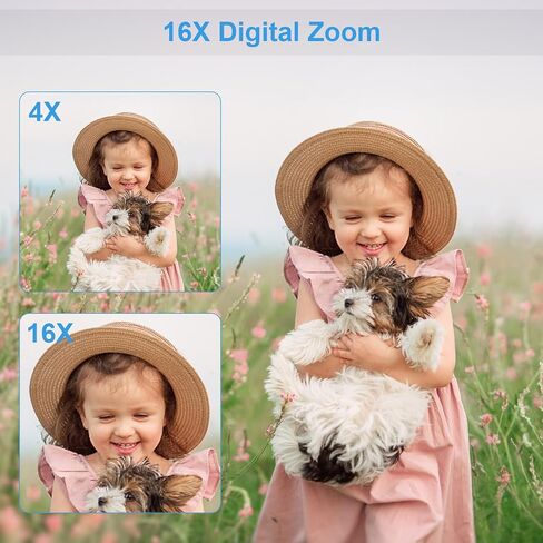 Digital Camera, FHD 720P Digital Camera for Kids Video Camera 16X Digital Zoom, Compact Point and Shoot Camera Portable Small Camera for Teens Students Boys Girls Seniors Black in Kuwait