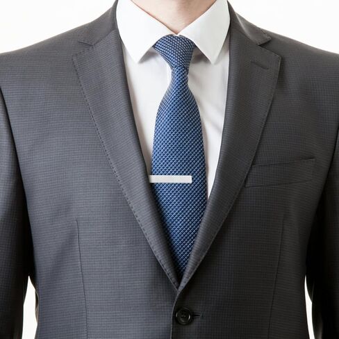 مشبك شريط ربط فضي مقاس 1.9 بوصة للرجال، شريط ربطة عنق رائع لبدلة العمل ذات سطح أملس، دبوس مشبك ربطة عنق من الساتان هدية للأب الزوج والأخ لمناسبة العمل المهمة والذكرى السنوية للزفاف in Kuwait