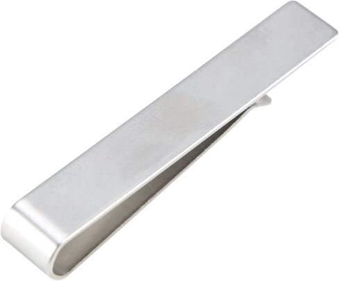 مشبك شريط ربط فضي مقاس 1.9 بوصة للرجال، شريط ربطة عنق رائع لبدلة العمل ذات سطح أملس، دبوس مشبك ربطة عنق من الساتان هدية للأب الزوج والأخ لمناسبة العمل المهمة والذكرى السنوية للزفاف in Kuwait