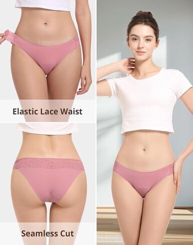 Women’s Period Underwear Lace Seamless Leak Proof Hipster Bikini Menstrual Panties 3 Pack in Saudi Arabia