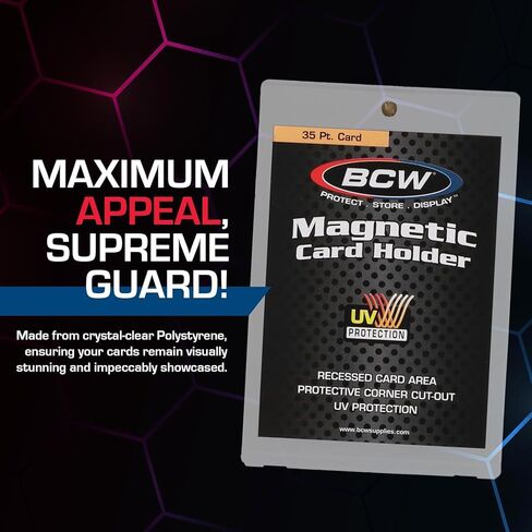 BCW 35 PT Magnetic Card Holder - 40 Pack | 2-Piece Design with Gold Magnet for Trading Cards | Durable Protective Card Case with Recessed Arrowhead Corners | Magnetic Card Holders for Trading Cards in Saudi Arabia