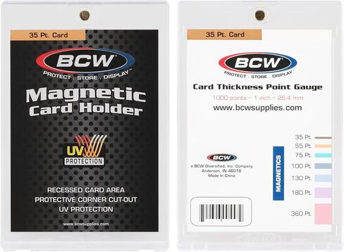 BCW 35 PT Magnetic Card Holder - 40 Pack | 2-Piece Design with Gold Magnet for Trading Cards | Durable Protective Card Case with Recessed Arrowhead Corners | Magnetic Card Holders for Trading Cards in Saudi Arabia
