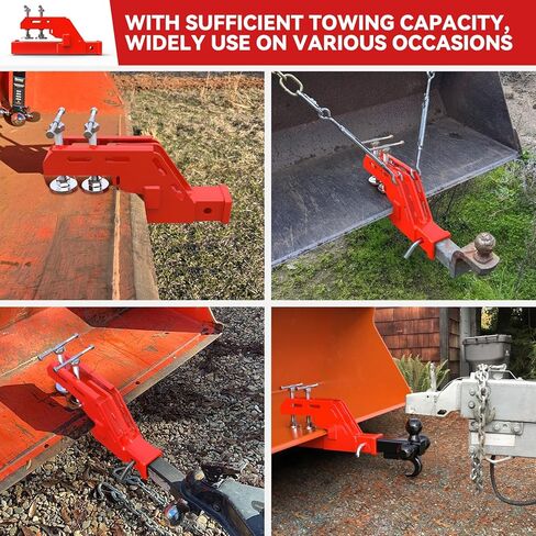 2024 مشبك جديد مطور على جهاز استقبال وصلة الجر مع وسادة مستديرة مزدوجة غير قابلة للانزلاق، مشبك على وصلة المقطورة 2 بوصة محول استقبال مثبت على الكرة، مرفق وصلة وصلة مقطورة دلو أحمر in Kuwait