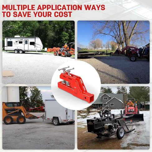 2024 مشبك جديد مطور على جهاز استقبال وصلة الجر مع وسادة مستديرة مزدوجة غير قابلة للانزلاق، مشبك على وصلة المقطورة 2 بوصة محول استقبال مثبت على الكرة، مرفق وصلة وصلة مقطورة دلو أحمر in Kuwait