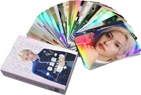 FELIX Photocards Stray Kids Felix Photocards 50Pcs Stray Kids Felix ATE Album Photocards Felix Laser Lomo Cards Felix Merch Holo Effect Cards in Saudi Arabia