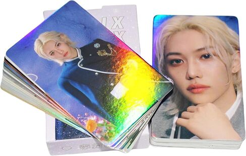 FELIX Photocards Stray Kids Felix Photocards 50Pcs Stray Kids Felix ATE Album Photocards Felix Laser Lomo Cards Felix Merch Holo Effect Cards in Saudi Arabia