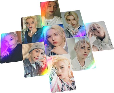FELIX Photocards Stray Kids Felix Photocards 50Pcs Stray Kids Felix ATE Album Photocards Felix Laser Lomo Cards Felix Merch Holo Effect Cards in Saudi Arabia