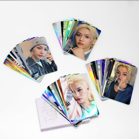 FELIX Photocards Stray Kids Felix Photocards 50Pcs Stray Kids Felix ATE Album Photocards Felix Laser Lomo Cards Felix Merch Holo Effect Cards in Saudi Arabia