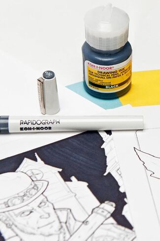 Koh-I-Noor Translucent Mix Media Pigment-Based Drawing Ink, 0.75 Oz. Bottle, Grey (9065F.GRE) in Saudi Arabia