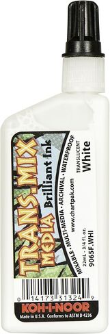 Koh-I-Noor Translucent Mix Media Pigment-Based Drawing Ink, 0.75 Oz. Bottle, Grey (9065F.GRE) in Saudi Arabia
