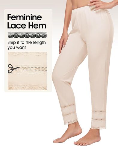 MANCYFIT Long Pettipants for Women Bottoms Culotte Bloomers Lace Snip-it Pantaloons in Saudi Arabia