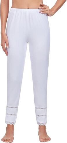 MANCYFIT Long Pettipants for Women Bottoms Culotte Bloomers Lace Snip-it Pantaloons in Saudi Arabia