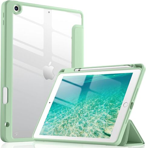 حافظة Wenlaty متوافقة مع حافظة iPad 9th/8th/7th Generation (2021/2020/2019)، حماية كاملة للجسم مع حامل أقلام، حافظة شفافة مصممة لجهاز iPad 10.2 بوصة، غطاء للنوم/الاستيقاظ التلقائي، ضوء النجوم in Kuwait