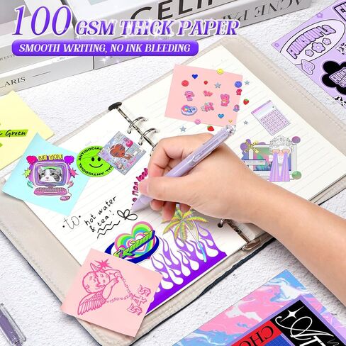 Toplive A5 Refillable Notebook Binder, A5 Denim 6 Ring Binder Cover with 100 Sheet Filler Paper, Y2K Personal Journal Notebook for Girls Women School College Students, Dark DENIM in Saudi Arabia