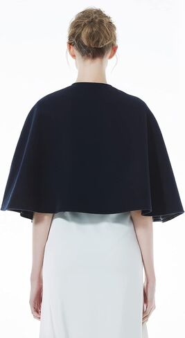 BEAUTELICATE Women Wool Blend Cape Cover Up Jacket Coat Spring Autumn Wedding Bridal Shawl in Kuwait