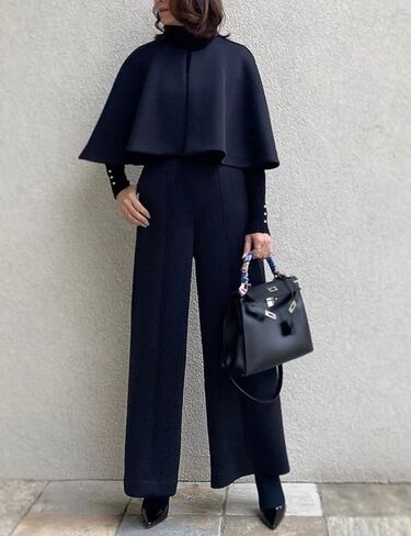 BEAUTELICATE Women Wool Blend Cape Cover Up Jacket Coat Spring Autumn Wedding Bridal Shawl in Kuwait